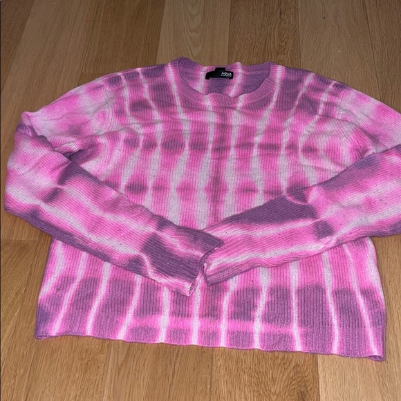 Aqua Sweaters - Aqua Cashmere Pink Tie Dye Sweater